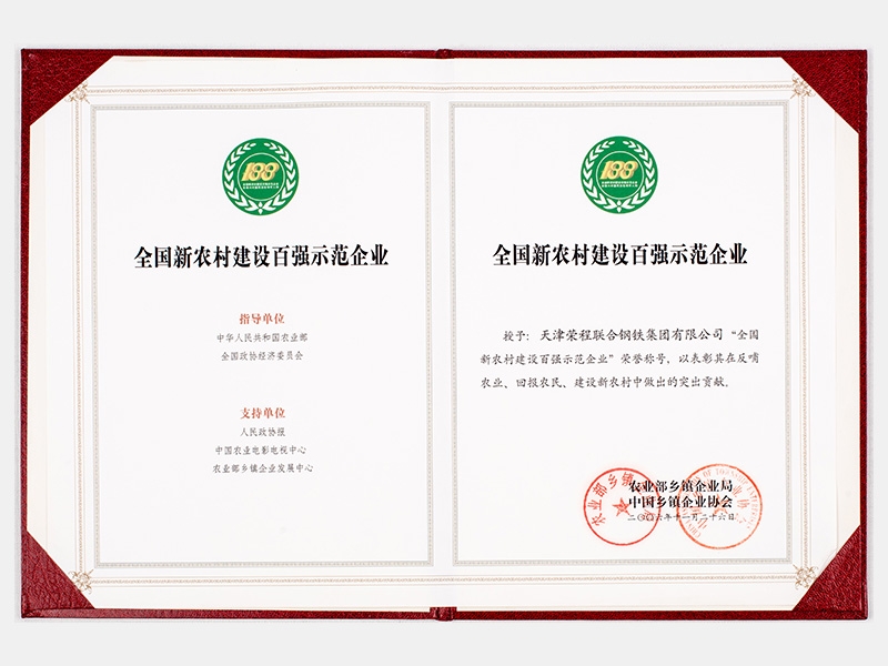 全國新農(nóng)村建設(shè)百強示范企業(yè)